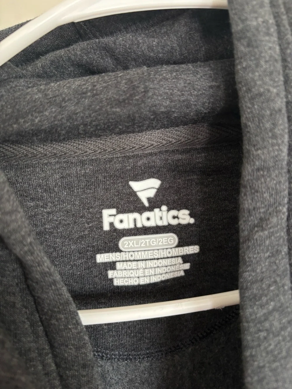 Fanatics Dark Gray Hoodie with White and Red NY Logo - Picture 3 of 3